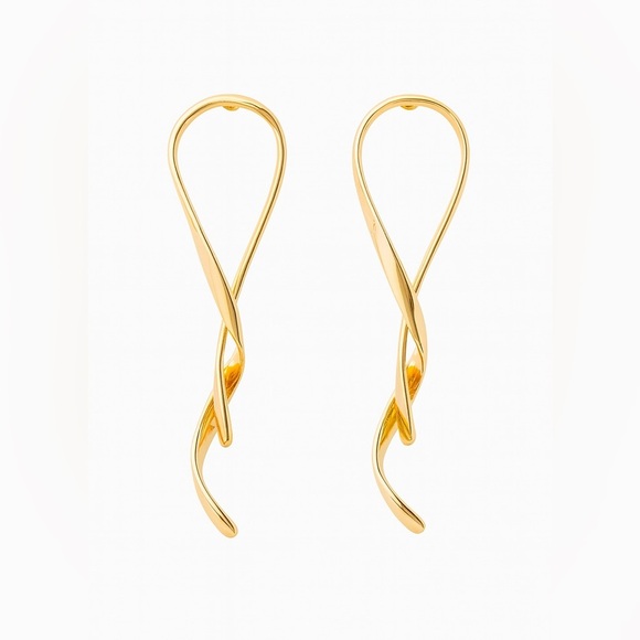 Zara Jewelry - Gold Twisted Loop Earrings